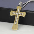 Pendentif crucifix en cristal de cristal d&#39;or, bijoux celtiques pour femmes